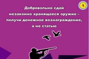 Добровольно сдай незаконно хранящееся оружие - получи денежное вознаграждение, а не статью