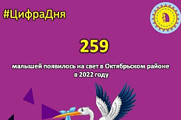 Цифра дня: 259 малышей появилось на свет в Октябрьском районе в 2022 году