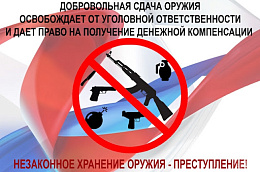 О добровольной сдаче незаконно хранящегося оружия, боеприпасов, взрывчатых веществ и взрывных устройств