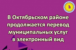 В Октябрьском районе продолжается перевод муниципальных услуг в электронный вид